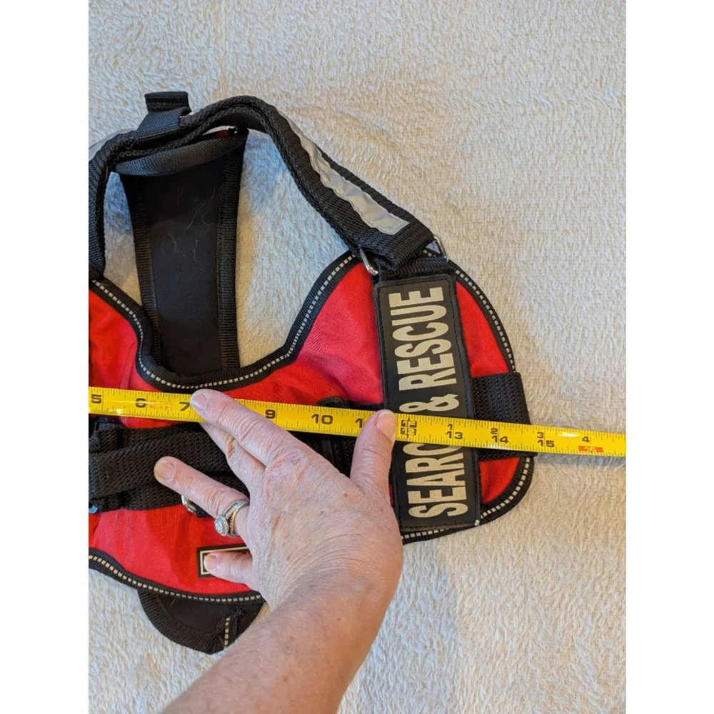DOGLINE Red & Black Search & Rescue Dog Harness One Size Used Once